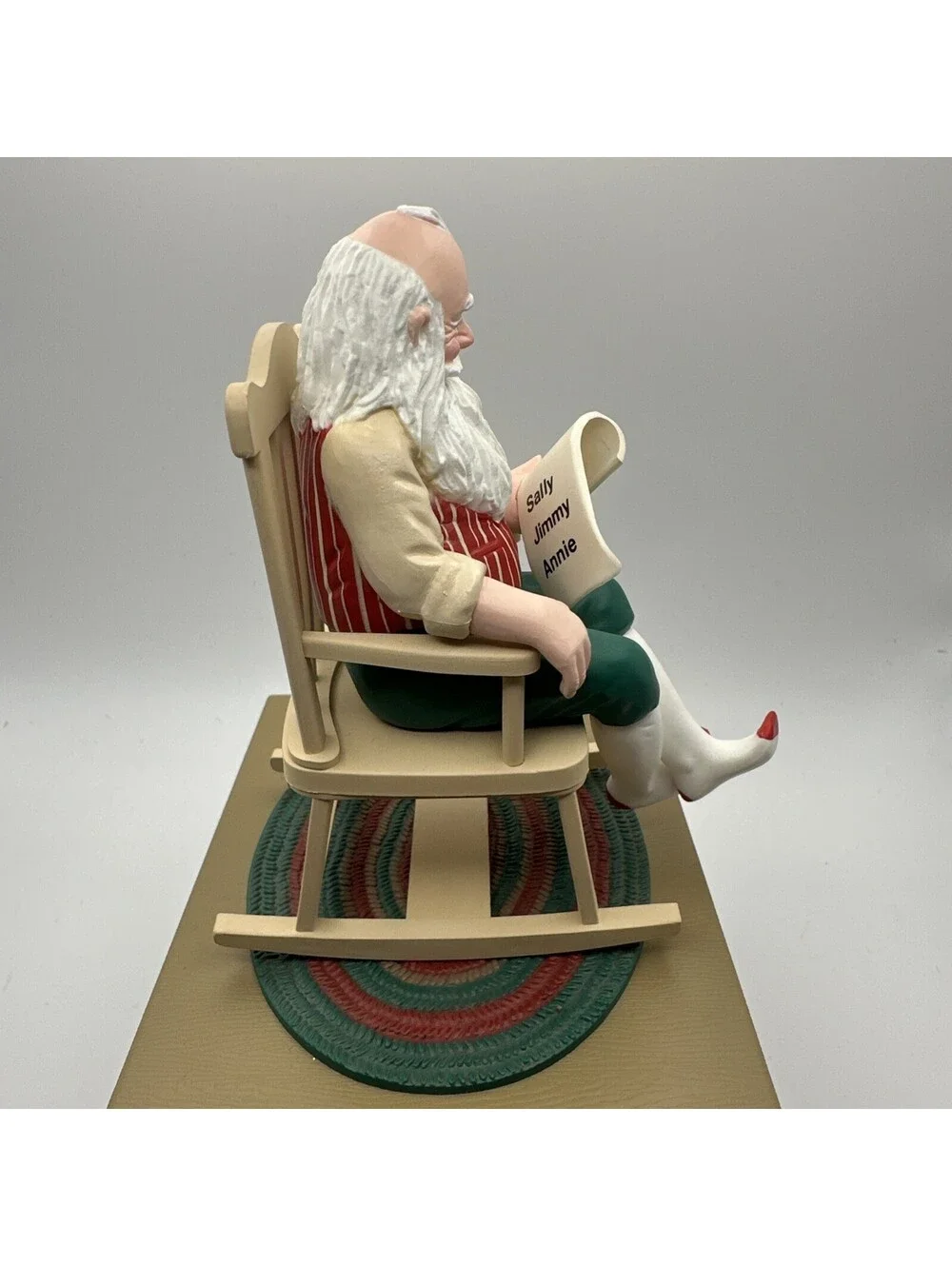 Hallmark Vtg. Santa’s List Rocker Wind Up Stocking Holder
